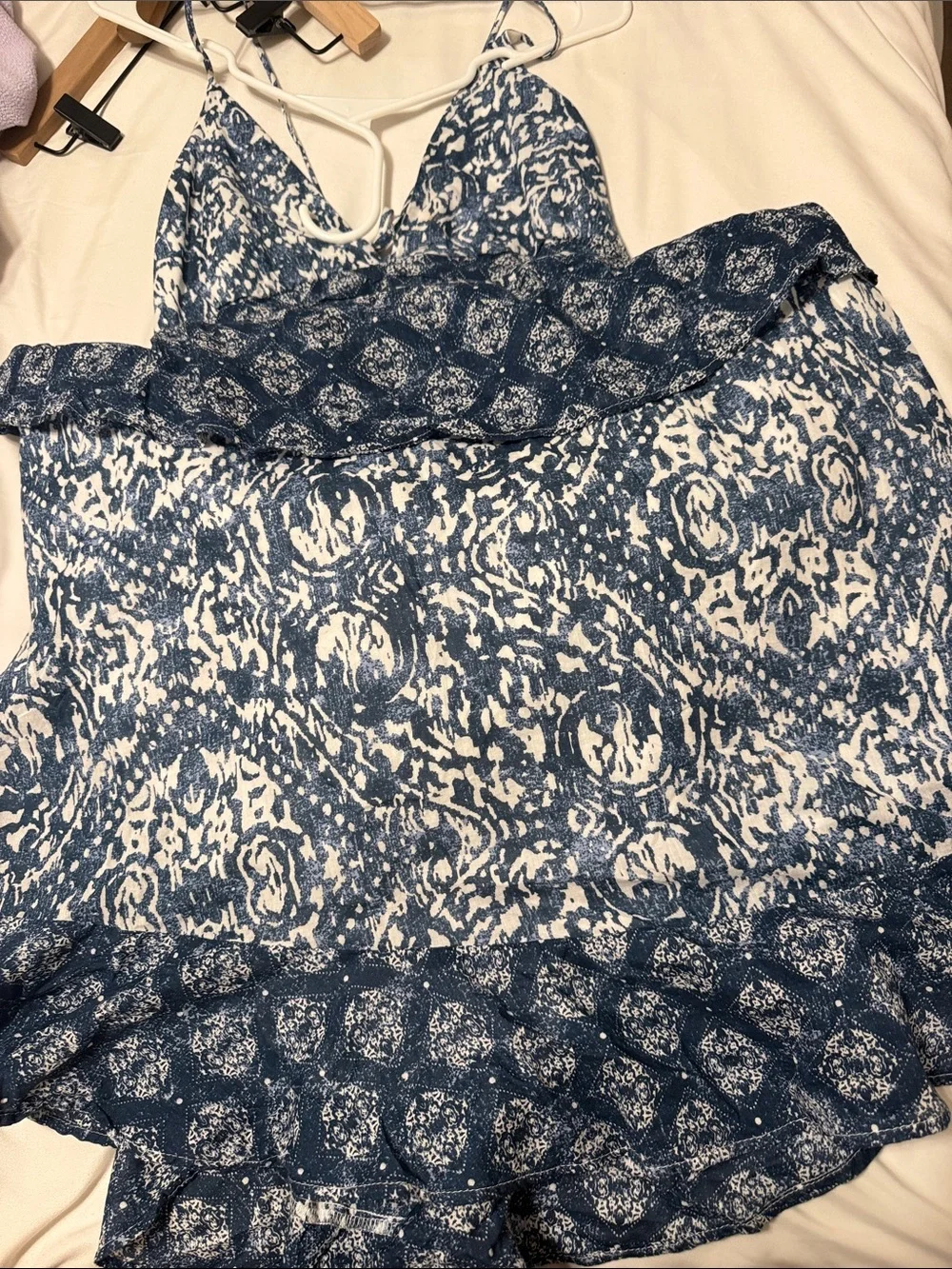 Abercrombie & Fitch Navy and White Printed Maxi Dress